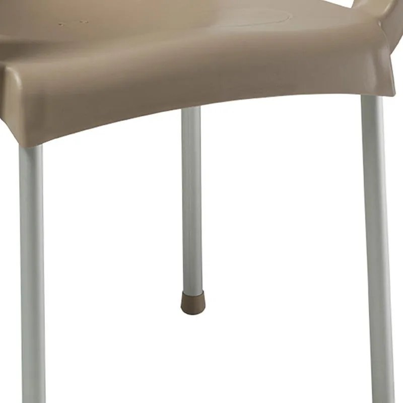 Καρέκλα - Πολυθρόνα Feast PP cappucino-αλουμίνιο γκρι 59x58x81 εκ.