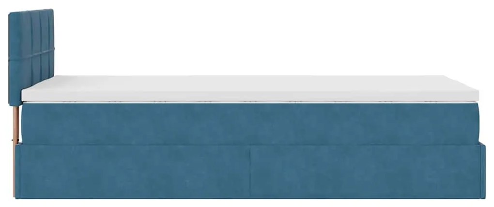 Οθωμανικό κρεβάτι με στρώμα σκούρο μπλε 80x200cm Velvet 3311739