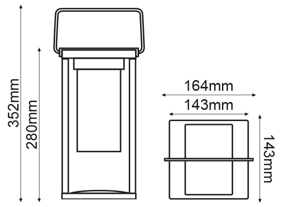 LED SMD TABLE BATTERY LUMINAIRE 3W 150LM 180° 3.000K DARK GREY CRI80 IP54 - LG630G - LG630G