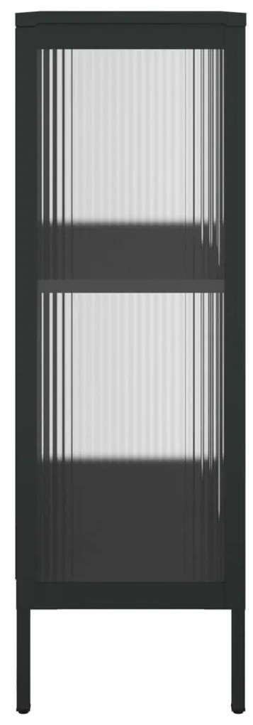 vidaXL Ντουλάπι Μαύρο 75 x 35 x 105 εκ. από Γυαλί και Ατσάλι