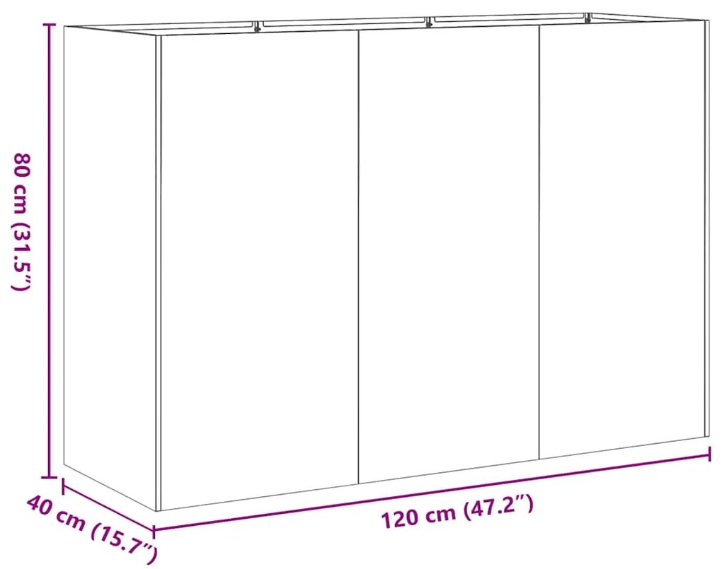 ΖΑΡΝΤΙΝΙΕΡΑ 120X40X80 ΕΚ. ΑΠΟ ΑΝΟΞΕΙΔΩΤΟ ΑΤΣΑΛΙ 860721