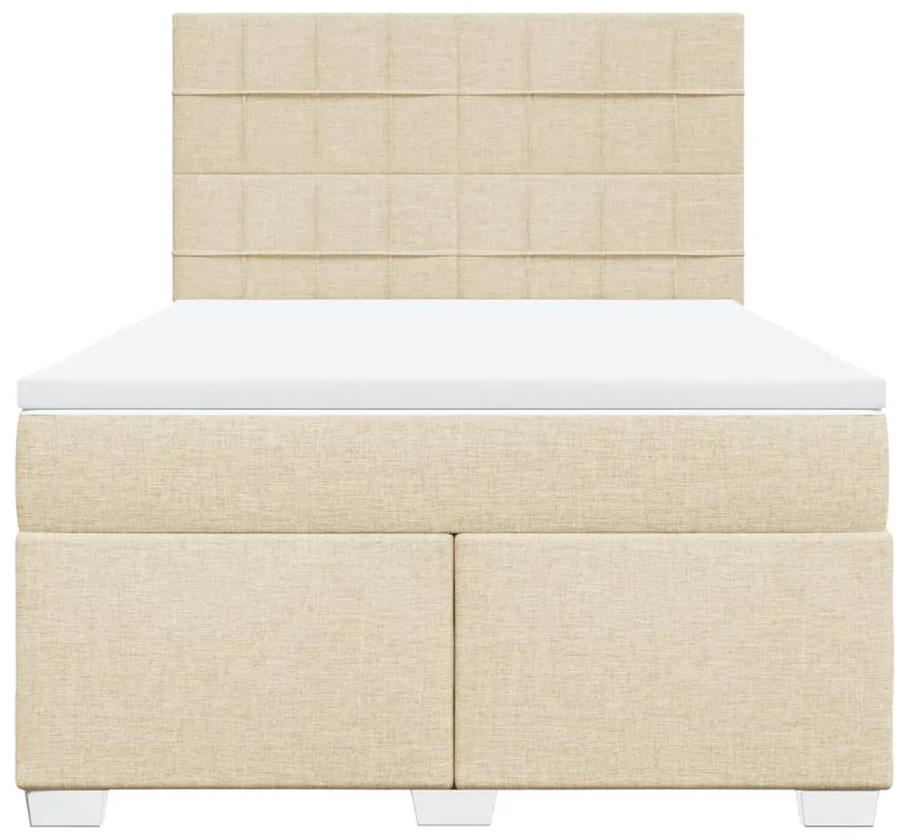 Κρεβάτι Boxspring με Στρώμα Κρεμ 160x200 εκ. Υφασμάτινο 3290544