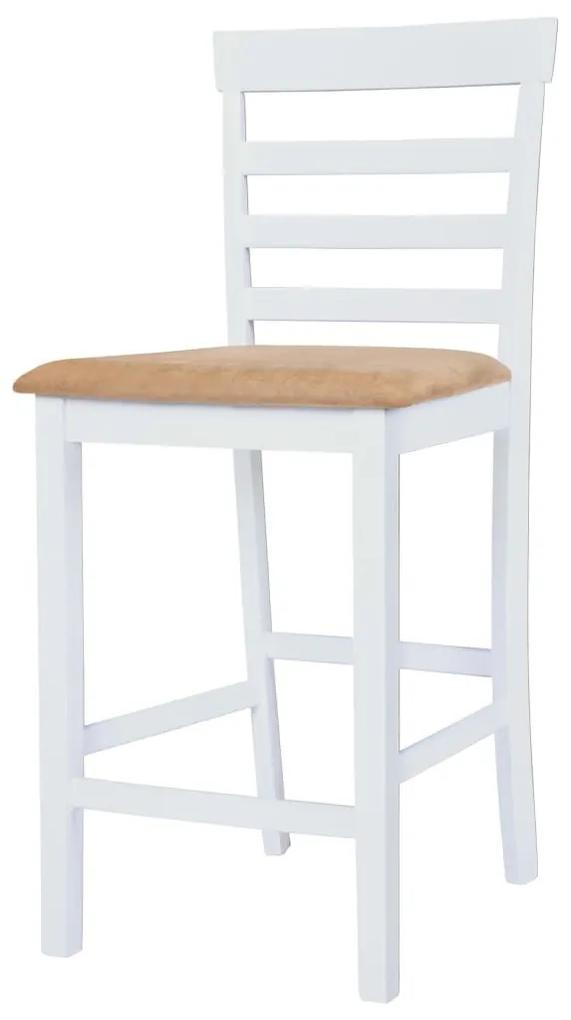 Σετ Τραπέζι και Καρέκλες Μπαρ 3 τεμ. Καφέ &amp; Λευκό Μασίφ Ξύλο - Πολύχρωμο