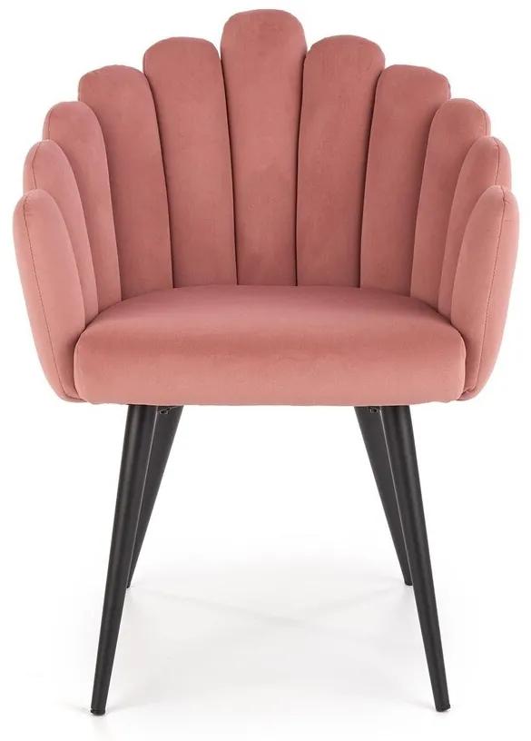 Καρέκλα Houston 976, Μαύρο, Τριανταφυλλί, 85x65x62cm, 11 kg, Ταπισερί, Μεταλλικά, Μπράτσα | Epipla1.gr