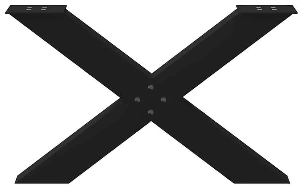 vidaXL Πόδια Τραπεζιού Σαλονιού σε Σχήμα Χ, 2 τεμ. Μαύρο, Ατσάλι 70x(42-43) εκ.