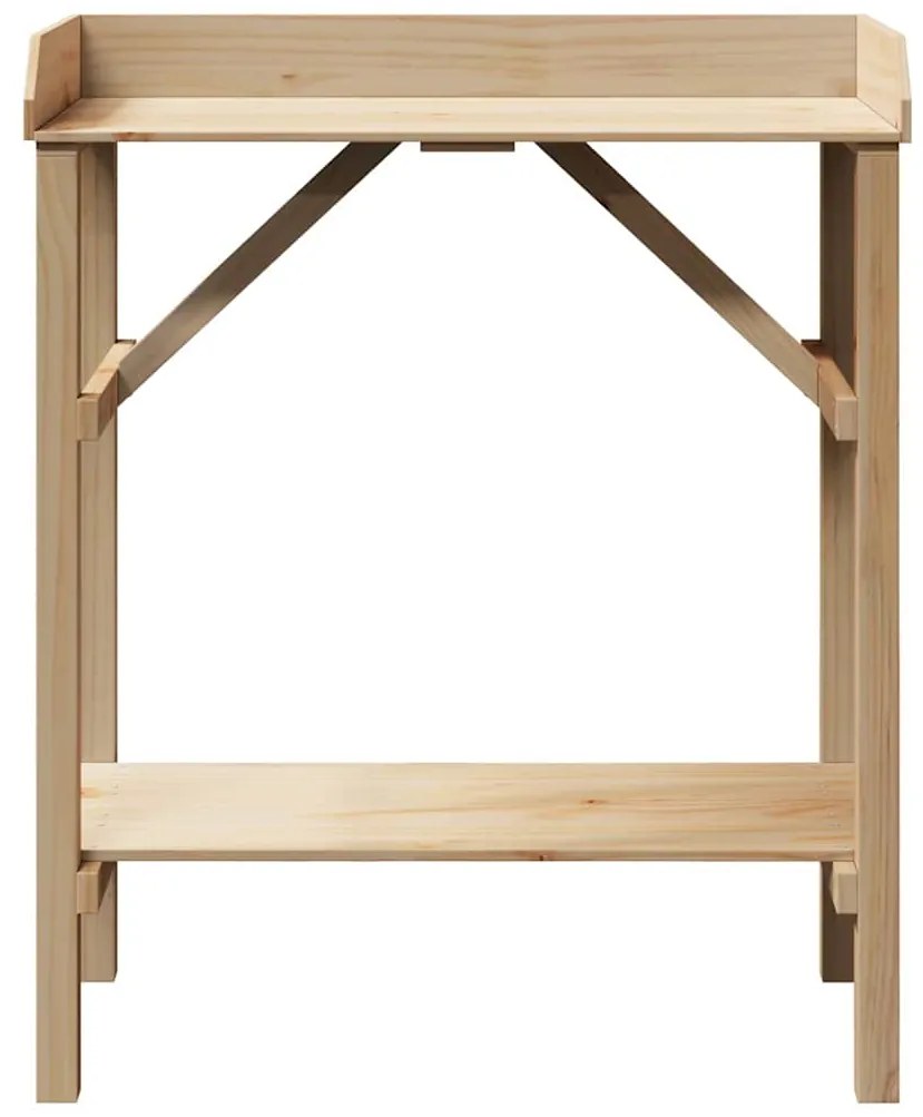 vidaXL Στήριξη φυτών με ράφι Καφέ 75 x 40 x 90 εκ. Στερεό ξύλο πεύκου