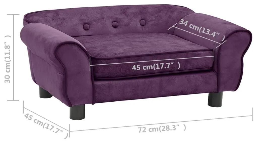 Καναπές - Κρεβάτι Σκύλου Μπορντό 72 x 45 x 30 εκ. Βελουτέ - Μωβ