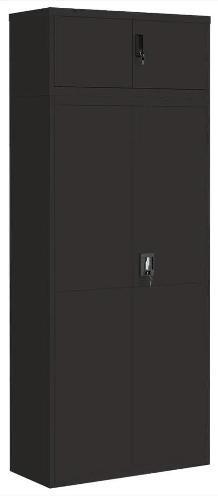 vidaXL Αρχειοθήκη Μαύρη 90 x 40 x 220 εκ. Ατσάλινη