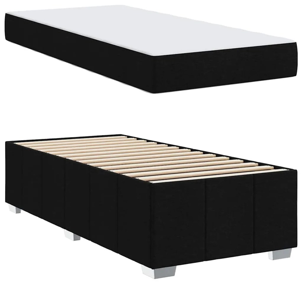 vidaXL Σκελετός Κρεβατιού Μαύρο 90 x 190 cm ύφασμα