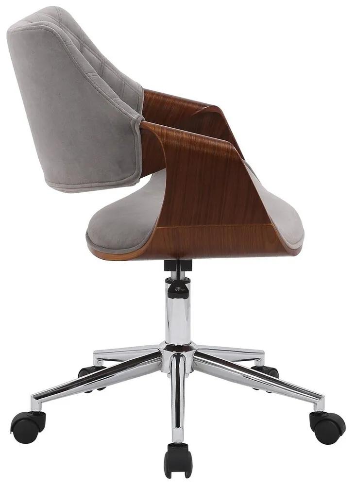 Καρέκλα γραφείου Houston 1036, Γκρι, Καρυδί, 80x58x64cm, 12 kg, Με μπράτσα, Με ρόδες, Μηχανισμός καρέκλας: Economic | Epipla1.gr
