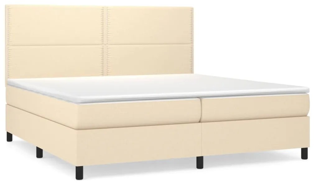 ΚΡΕΒΑΤΙ BOXSPRING ΜΕ ΣΤΡΩΜΑ ΚΡΕΜ 200X200 ΕΚ. ΥΦΑΣΜΑΤΙΝΟ 3141726