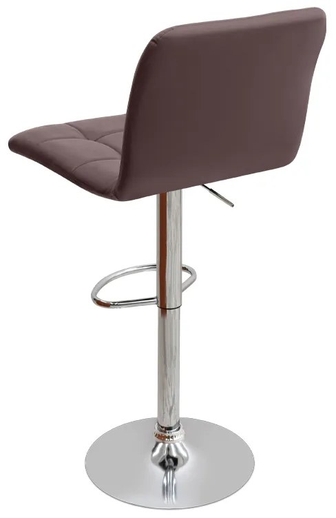 Σκαμπό μπαρ Carmelo Megapap με ρυθμιζόμενο ύψος PU καφέ - βάση χρωμίου 45x42x90/113εκ.