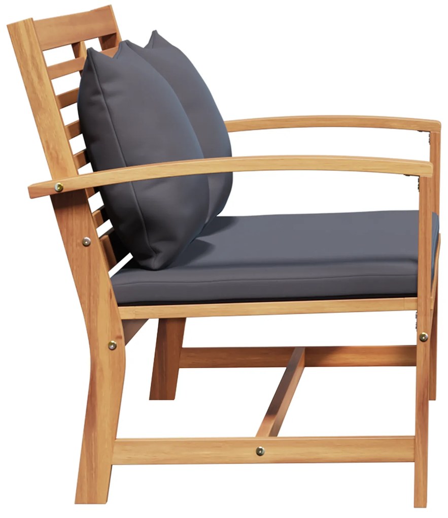 vidaXL Σετ Καναπέ Κήπου 2 pcs Καστανό Μασίφ ξύλο teak