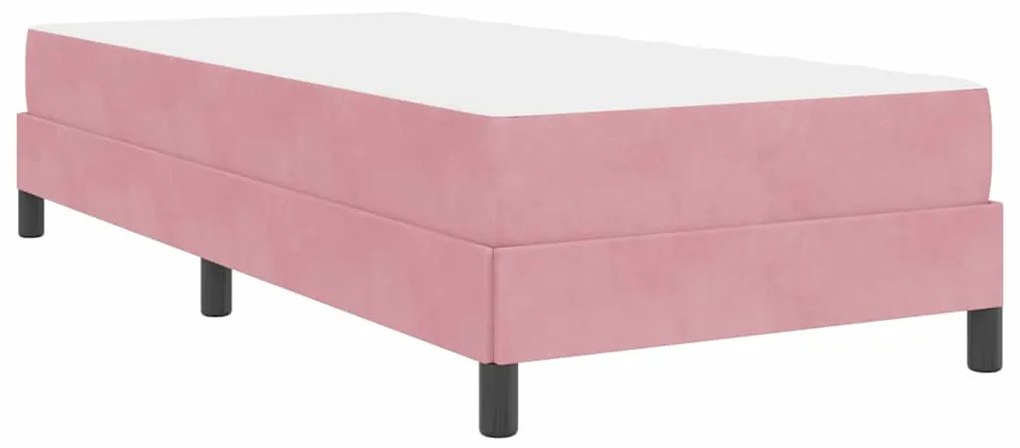 vidaXL Κρεβάτι box spring με στρώμα με στρώμα Ροζ 80 x 200 cm Βελούδο