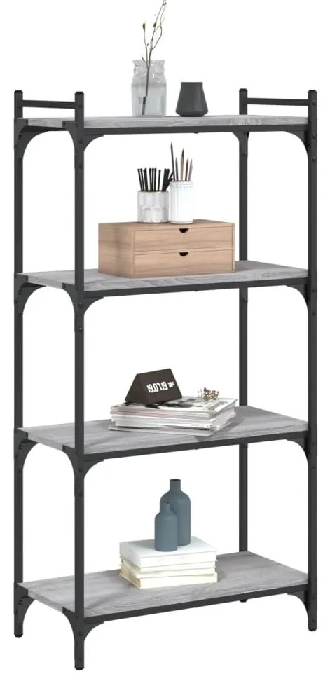 vidaXL Βιβλιοθήκη 4 Επιπέδων Γκρι Sonoma 60x30x120 εκ. Επεξεργ. Ξύλο