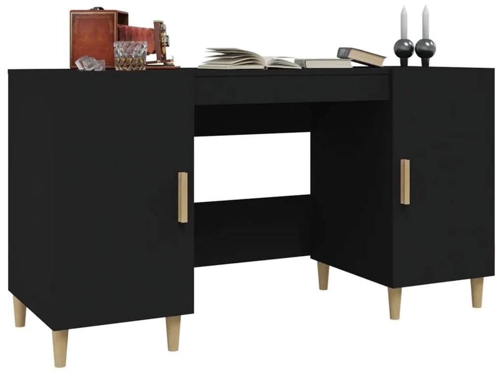 vidaXL Γραφείο Μαύρο 140 x 50 x 75 εκ. από Επεξεργασμένο Ξύλο