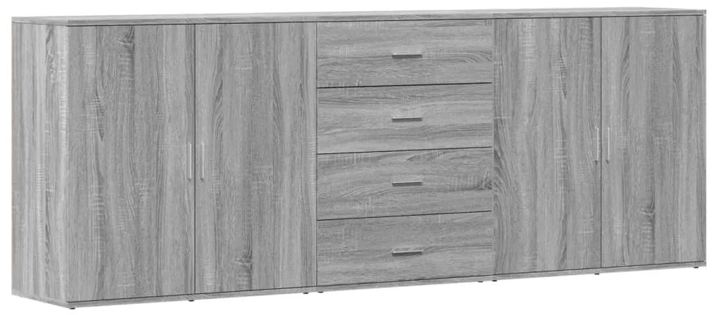 vidaXL Ντουλάπι 3 τεμ. Γκρι Sonoma από Επεξεργασμένο Ξύλο