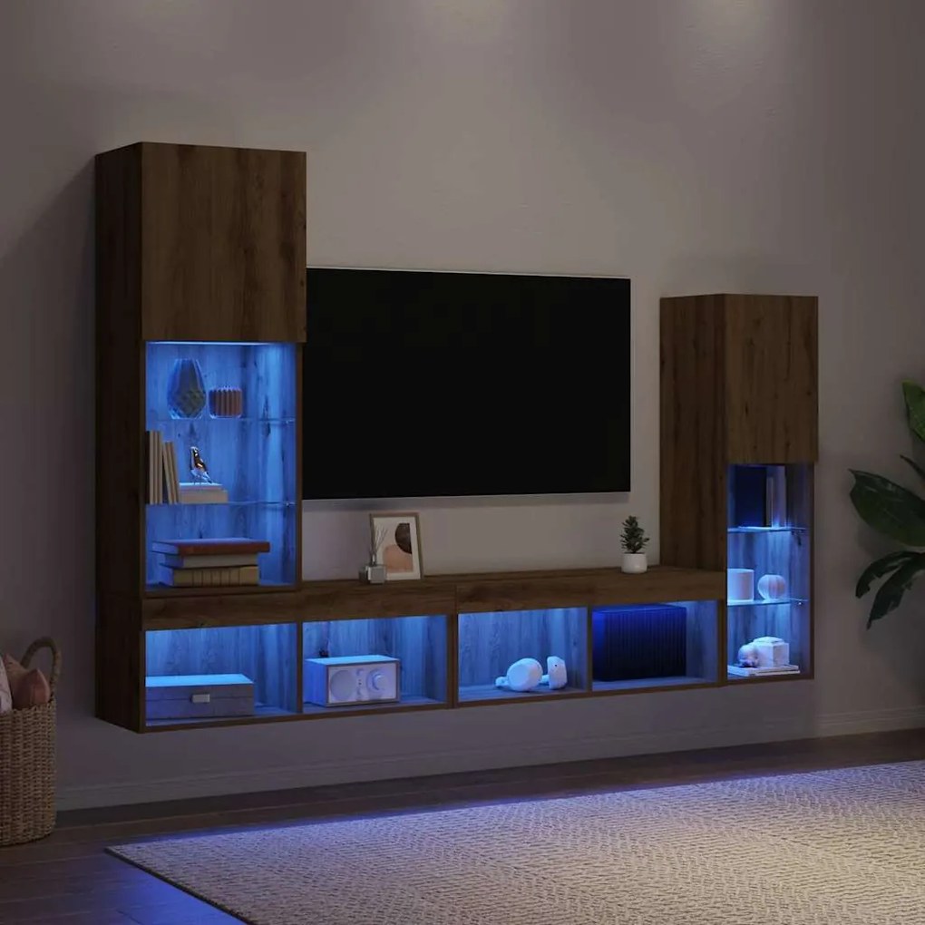 vidaXL Ντουλάπι TV 4 pcs artisan δρυς 40.5 x 30 x 102 εκ.