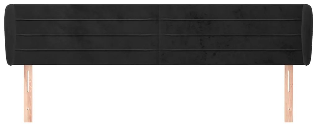 Κεφαλάρι με Πτερύγια Μαύρο 163x23x78/88 εκ. Βελούδινο 3117340