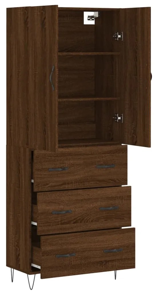 vidaXL Ντουλάπι Καφέ Δρυς 69,5 x 34 x 180 εκ. από Επεξεργασμένο Ξύλο