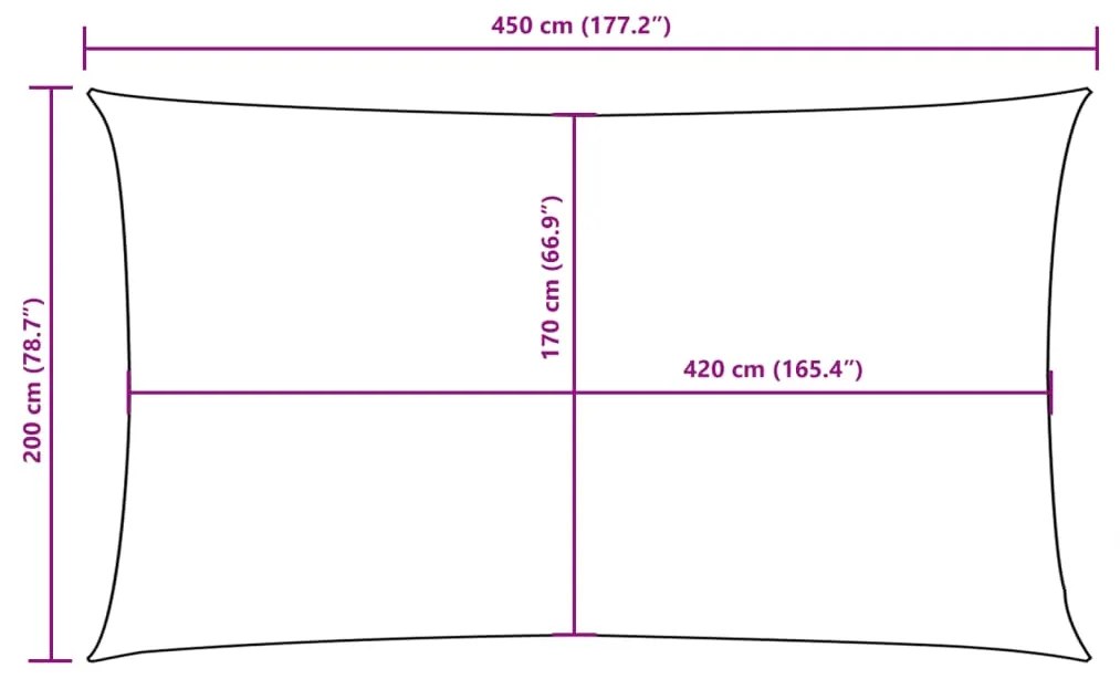 Πανί Σκίασης Ορθογώνιο Τερακότα 2 x 4,5 μ. από Ύφασμα Oxford - Καφέ