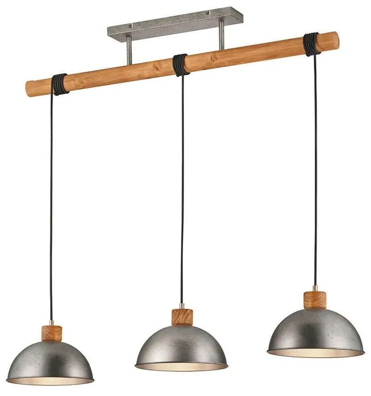 Φωτιστικό Οροφής - Ράγα Delhi 303400367 Nickel Trio Lighting Metal,Wood