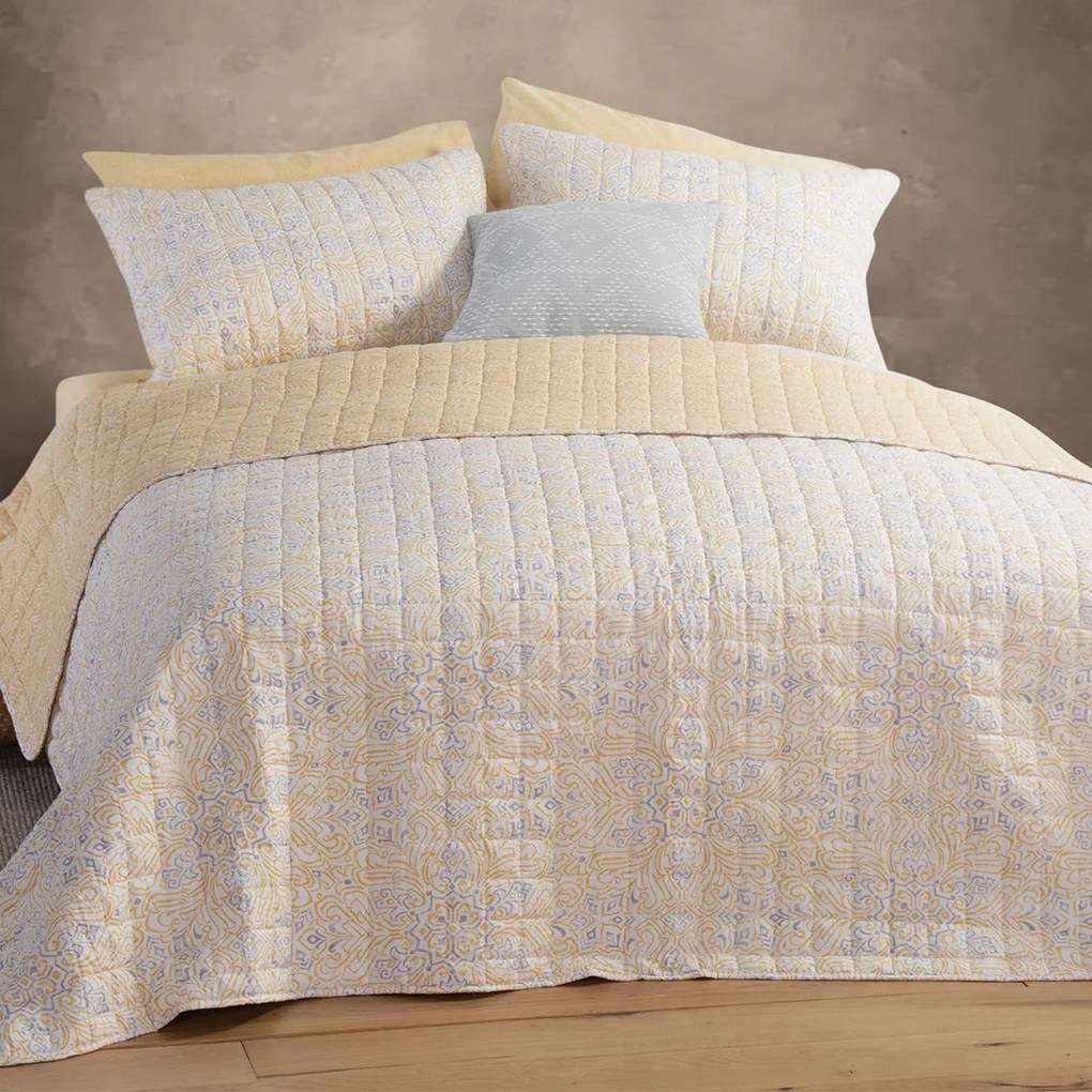 Κουβερλί Ημίδιπλο (180x240) 2 Όψεων Nef-Nef Homeware Roman Yellow
