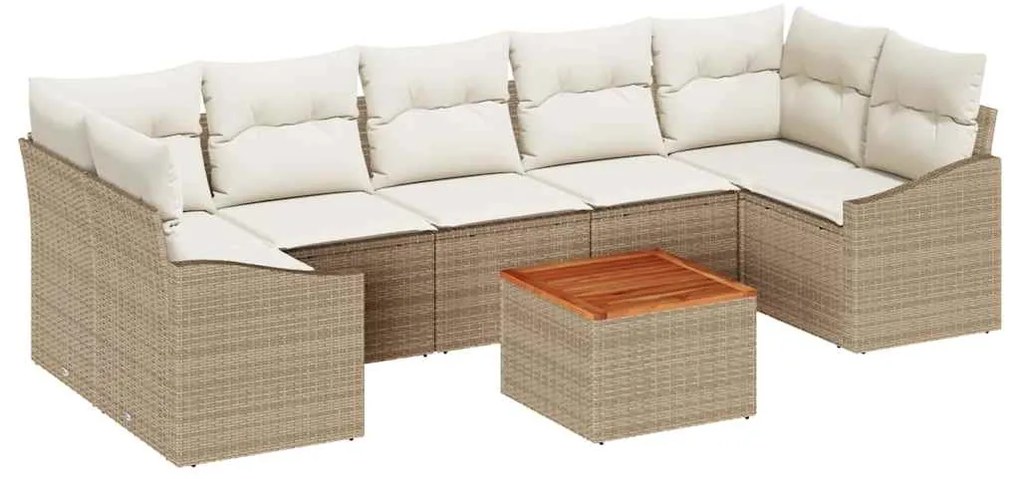 vidaXL Σετ Καναπέ Κήπου 8 pcs Beige, λευκό