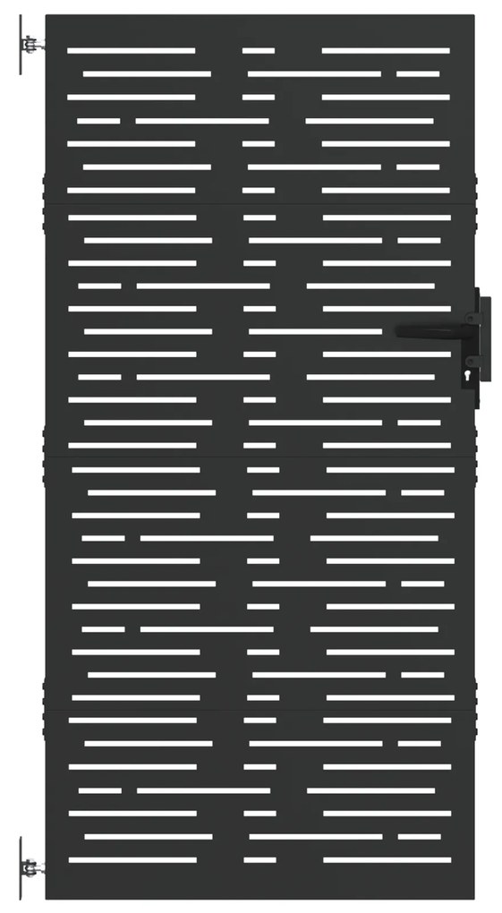 vidaXL Πύλη Κήπου Μαύρο 105 x 200 cm Ατσάλι με Επικάλυψη Πούδρας
