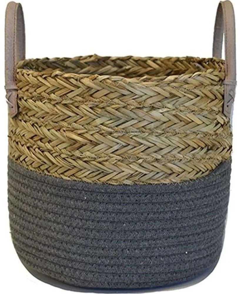 Καλάθι 00.06.67211 Φ42x38cm Grey-Brown Cotton,Wicker