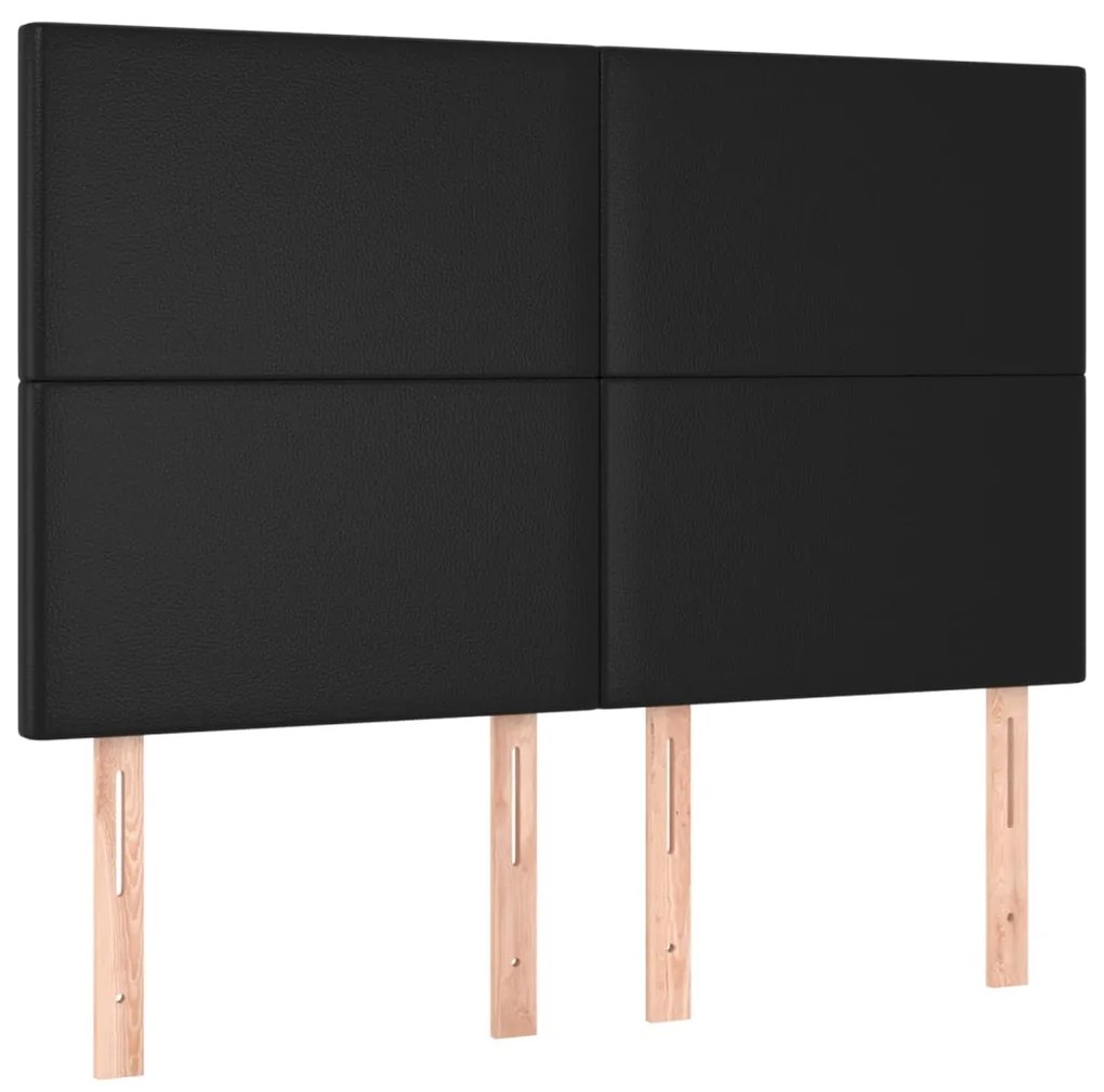 vidaXL Κεφαλάρια Κρεβατιού 4 τεμ. Μαύρα 72x5x78/88 εκ. Συνθετικό Δέρμα