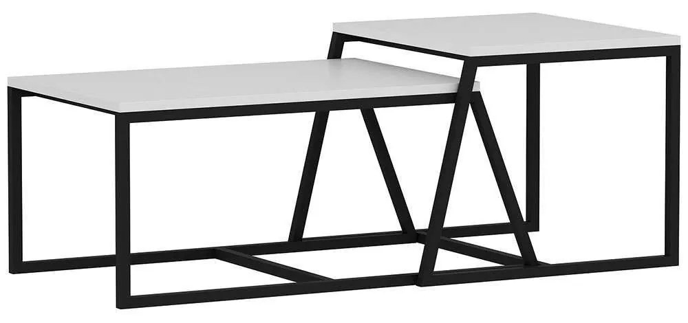 Ζιγκόν Minimal (Σετ 2Τμχ) 382NRC1204 75x50x38/55x57x45cm White-Black