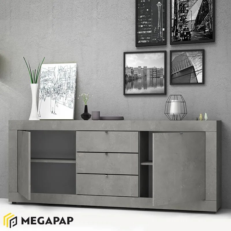 ΜΠΟΥΦΕΣ OCEAN MEGAPAP ΧΡΩΜΑ ΓΚΡΙ ΣΚΥΡΟΔΕΜΑΤΟΣ 210X45X86ΕΚ.