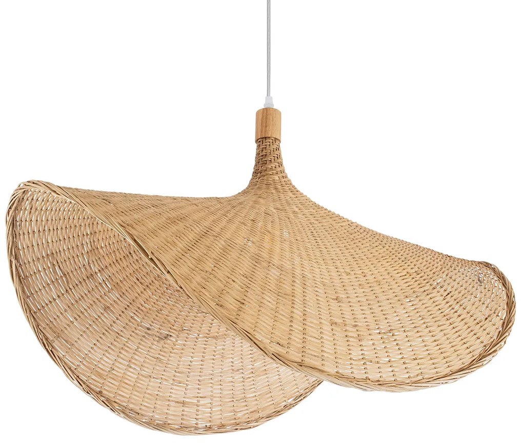 01767 GloboStar® GLOBOSTAR® CUBA 01767 Boho Κρεμαστό Φωτιστικό Οροφής με Ντουί 1 x E27 AC 220-240V IP20 - Μπεζ - Μ80 x Π80 x Υ49cm