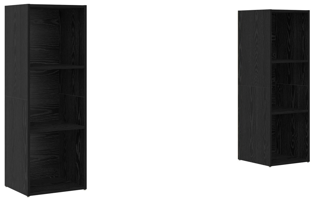 vidaXL Σετ επίπλου τηλεόρασης 2 pcs Μαύρη Δρυς 107 x 35 x 37 cm