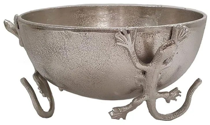 Διακοσμητικό Μπολ Σαύρα 00.07.7323 25Χ14cm Silver Aluminium
