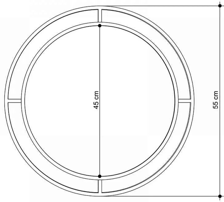 Καθρέφτης τοίχου Merlin Megapap χρώμα μαύρο 57x2x57εκ.