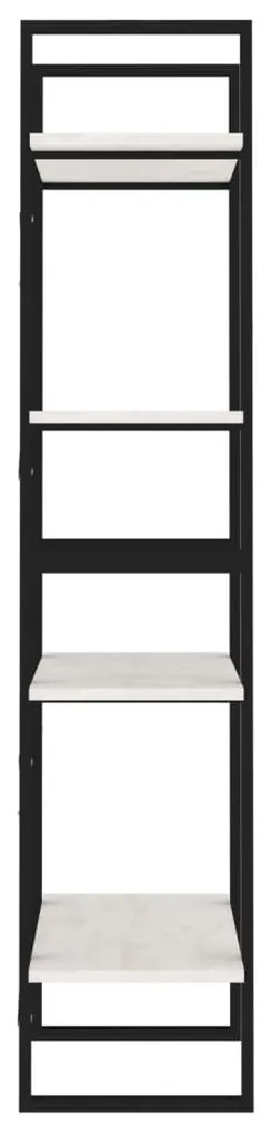 vidaXL Βιβλιοθήκη με 4 Ράφια Λευκή 60x30x140 εκ. από Μασίφ Ξύλο Πεύκου