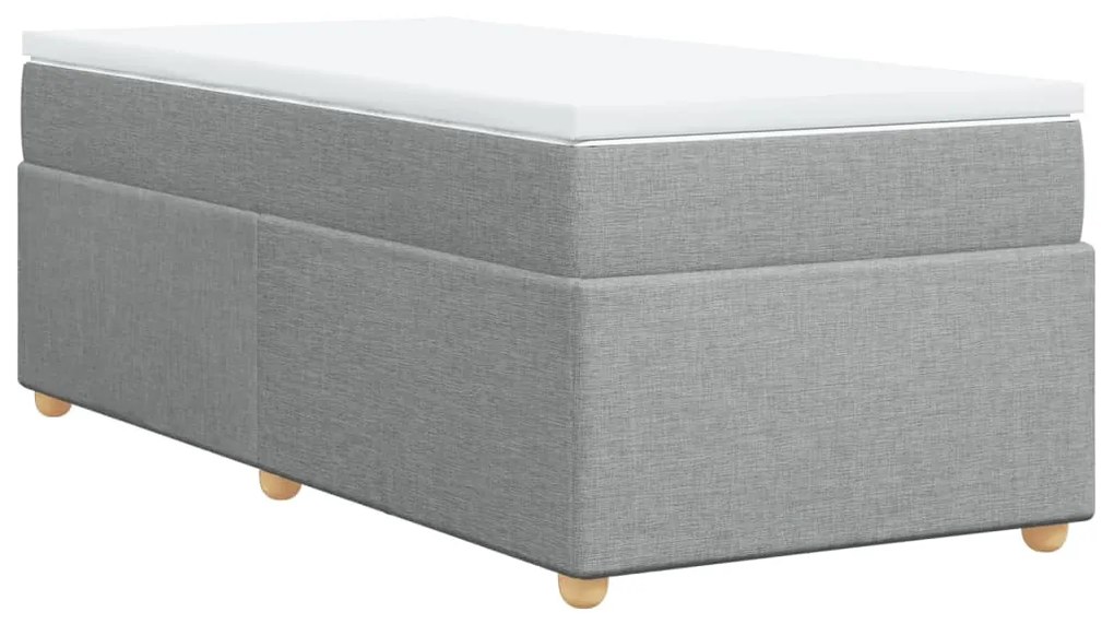 vidaXL Κρεβάτι Boxspring με Στρώμα Ανοιχτό Γκρι 80x200 εκ. Υφασμάτινο