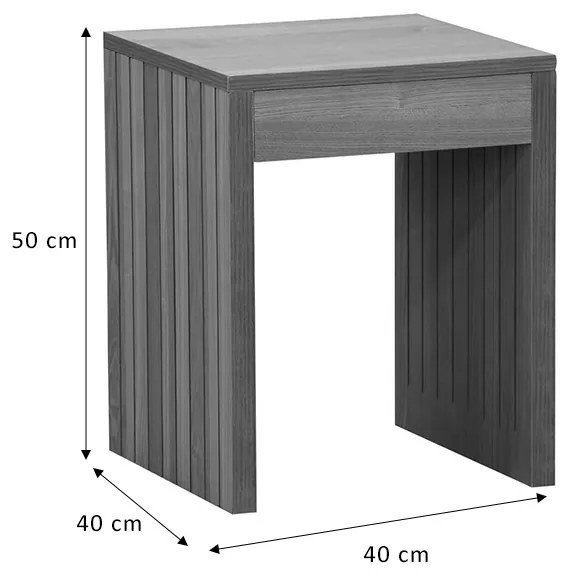 Βοηθητικό τραπέζι Focused pakoworld MDF φυσικό 40x40x50εκ