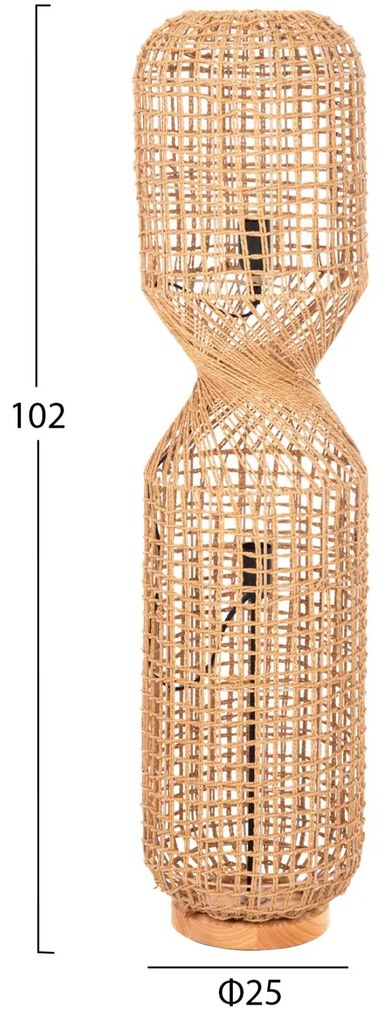 Φωτιστικό Δαπέδου C4358 Μέταλλο - Paper Rope σε Καφέ Φ25x102Υεκ. 25x25x102 εκ.