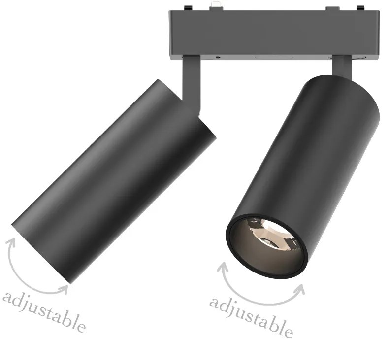 InLight Φωτιστικό LED 2x9W 3000K για Ultra-Thin μαγνητική ράγα σε μαύρη απόχρωση D:16cmX4,4cm (T03801-BL)