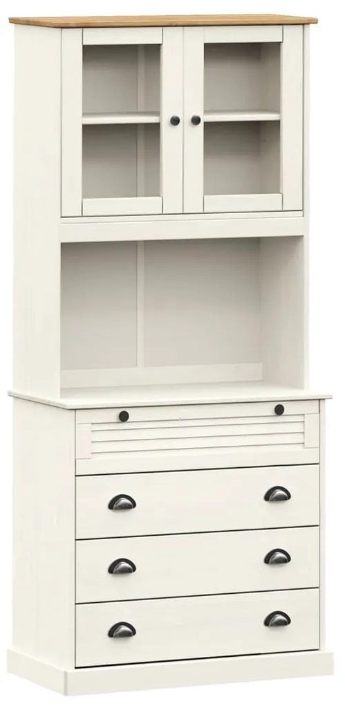 vidaXL Βιτρίνα VIGO Λευκή 80 x 40 x 176 εκ. από Μασίφ Ξύλο Πεύκου