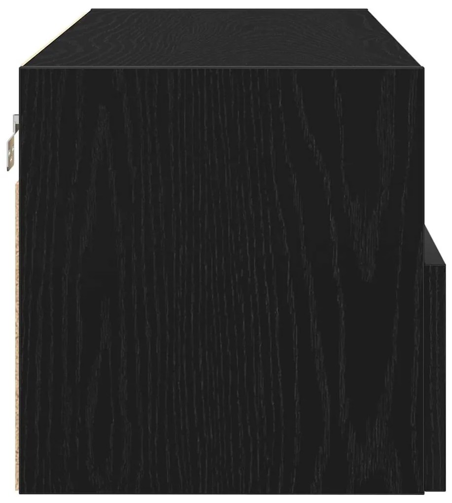 vidaXL Ντουλάπι Τηλεόρασης Τοίχου Μαύρη Οξυά 100 x 30 x 30 cm