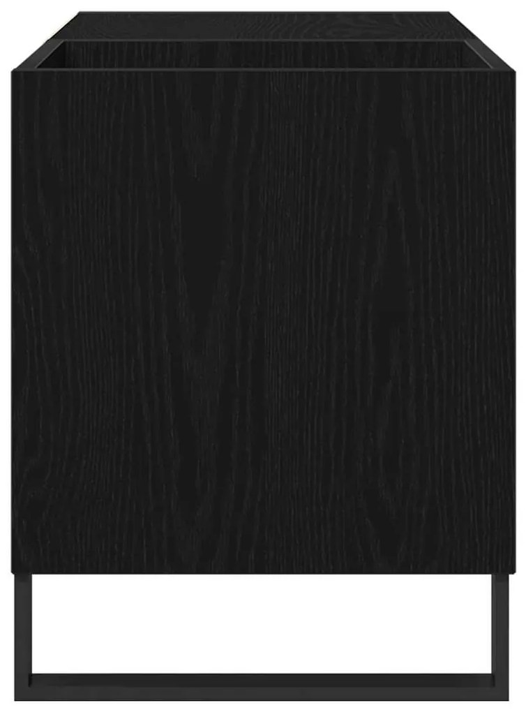 vidaXL Ντουλάπι δίσκων βινυλίου με ράφι Μαύρη Οξυά 85 x 38 x 48 εκ