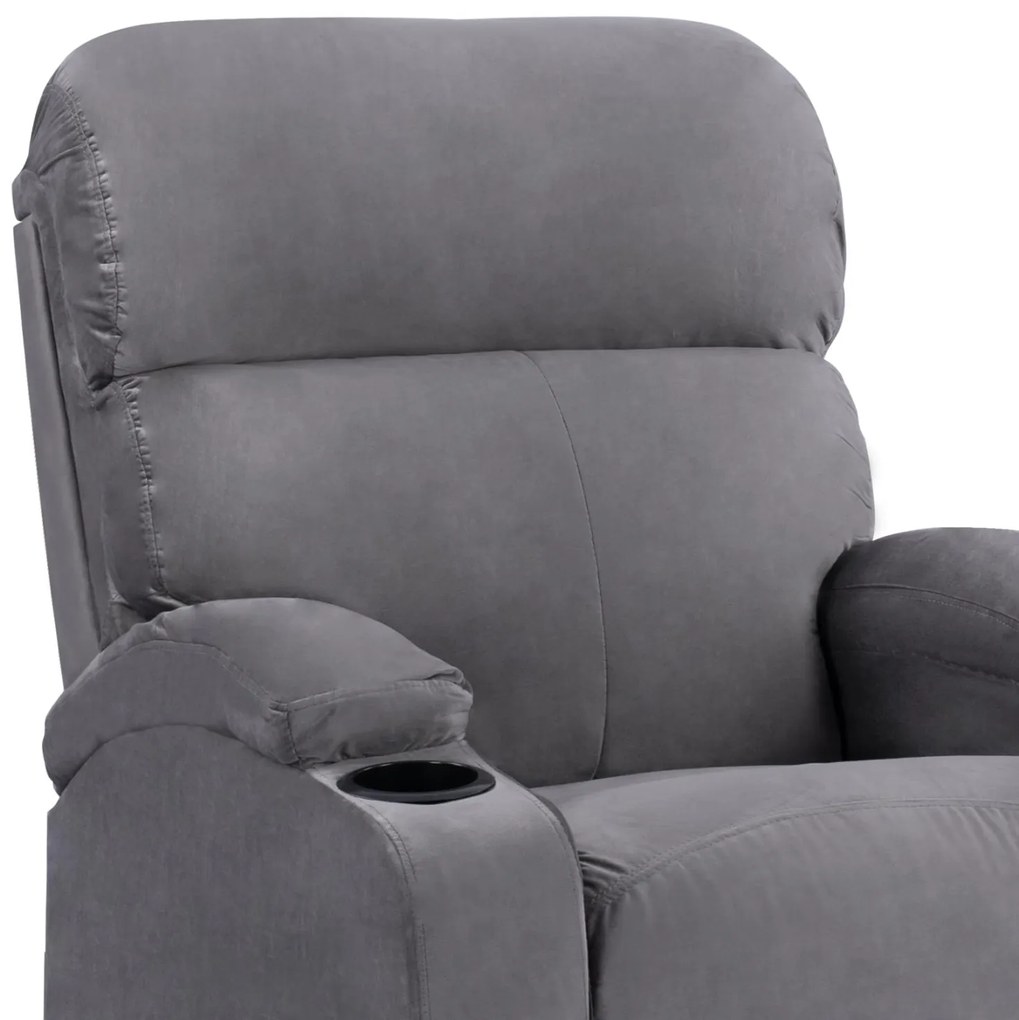 Πολυθρόνα C0122.10 Γκρί Βελούδο με Μηχανισμό Relax 80x92x102Υ εκ. 80x92x102 εκ.