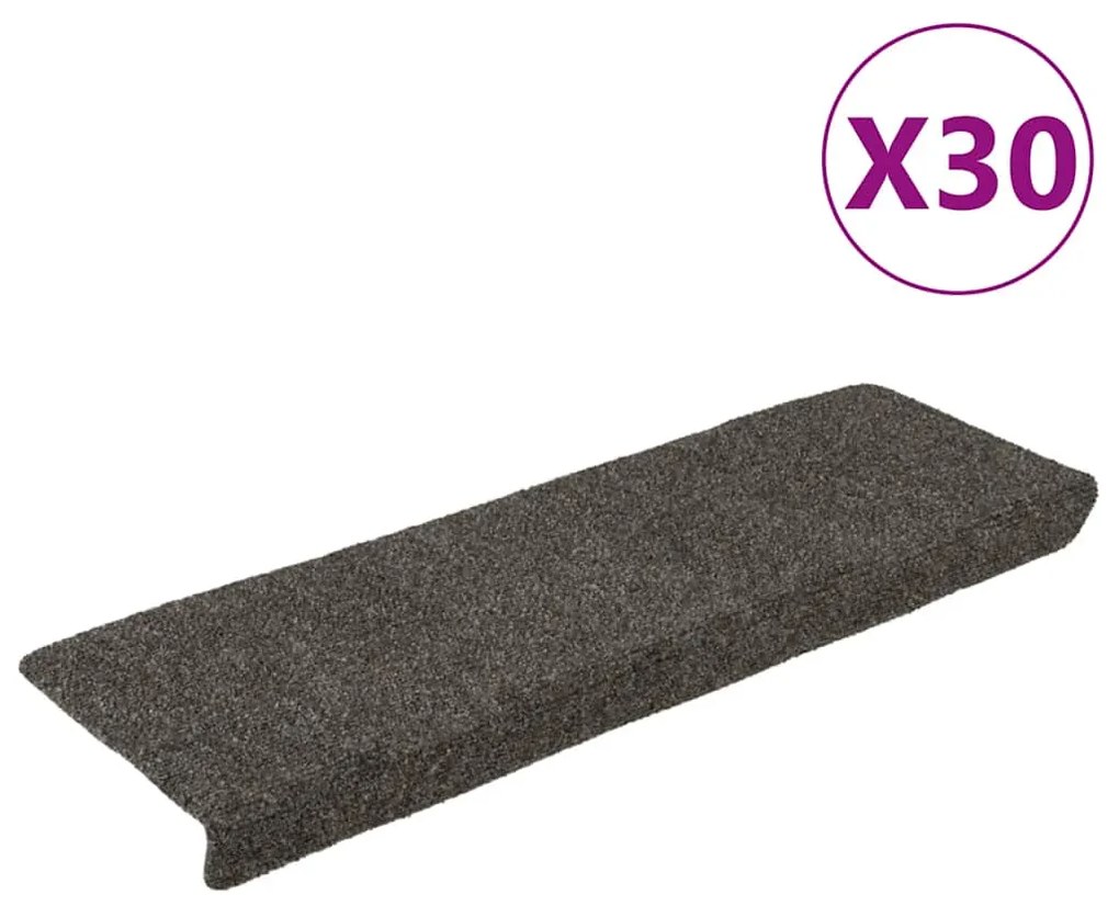 vidaXL Πατάκια Σκάλας Αυτοκόλλητα 30 τεμ. Ανθρακί 65x21x4 εκ.