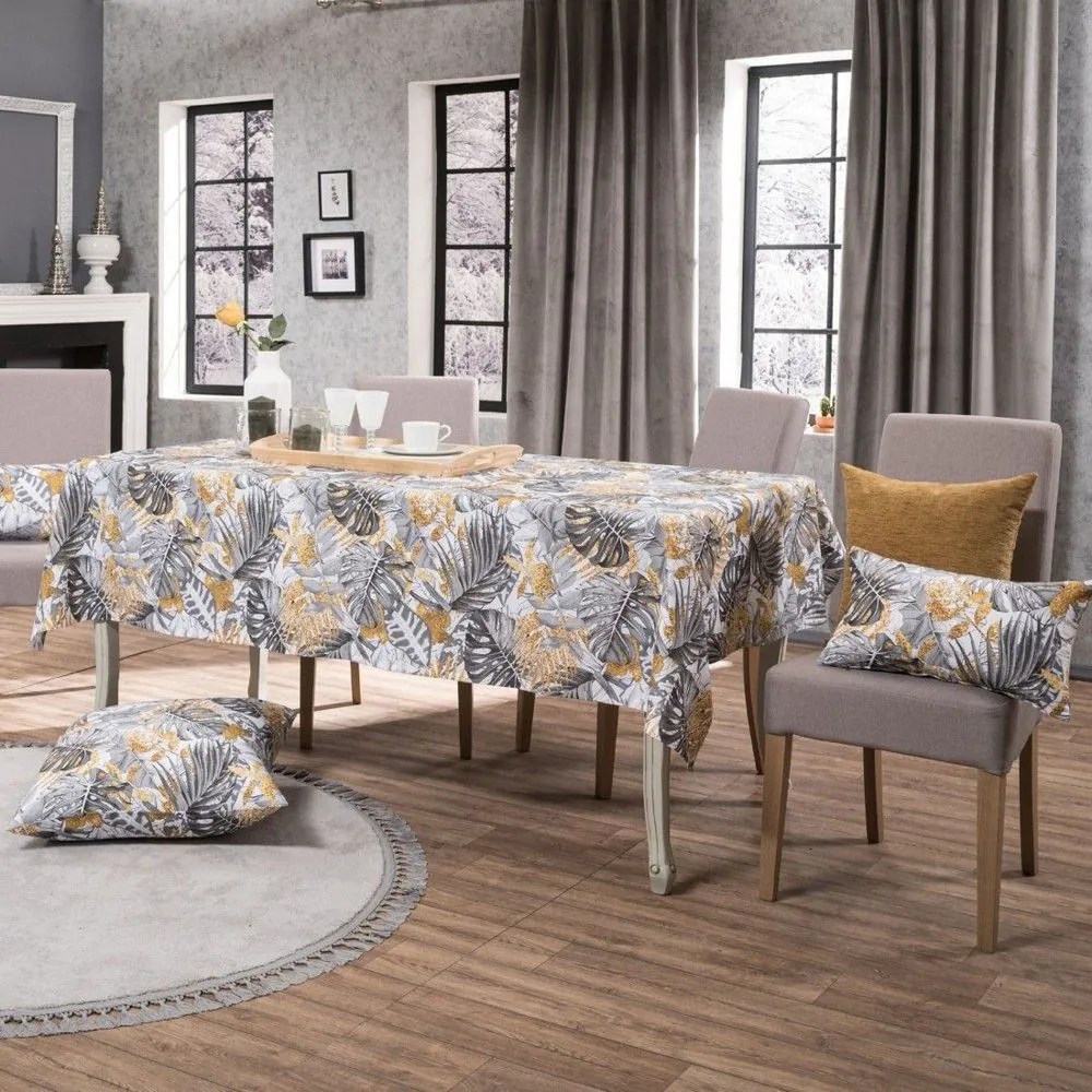 Τραπεζομάντηλο Frontera Grey-Gold Teoran 135X220 Cotton-Polyester