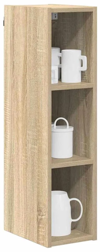 vidaXL Κρεμαστό ντουλάπι με αποθήκευση Δρύς Sonoma 20 x 29,5 x 80 εκ.