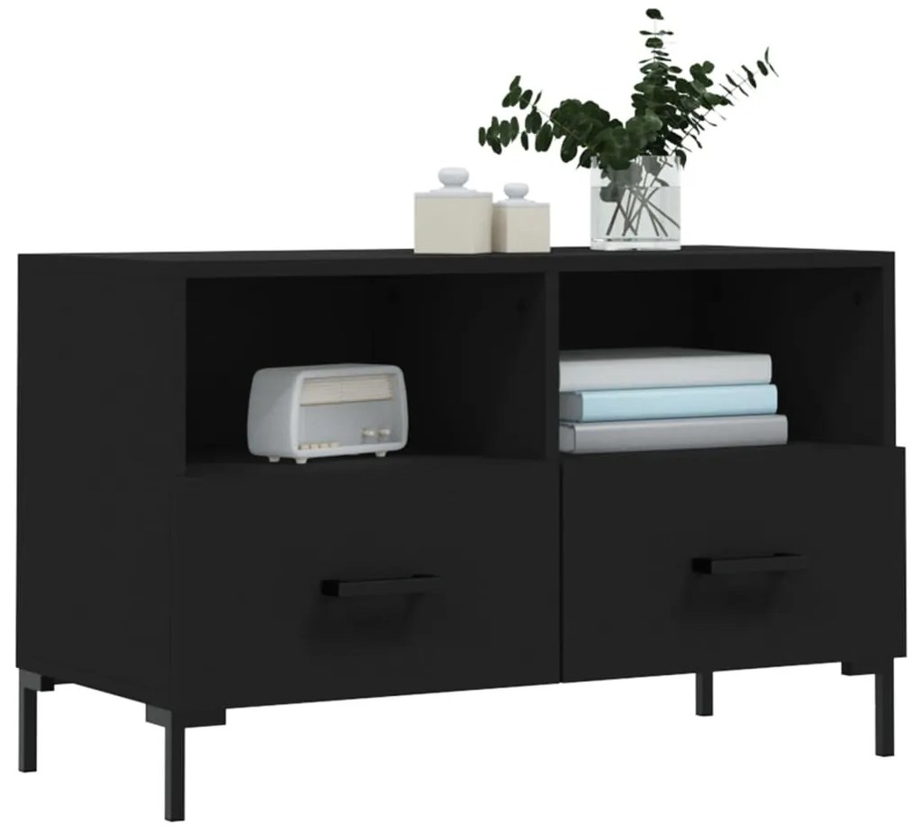 vidaXL Έπιπλο Τηλεόρασης Μαύρο 80 x 36 x 50 εκ. από Επεξεργασμένο Ξύλο